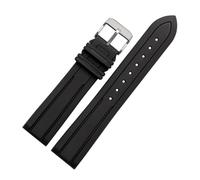 LMPVPDGADZ Bracelet de montre Viton adapté for o-mega adapté for RoX adapté for s-eiko Sharkey MM300 Bracelet de montre gaufré en caoutchouc fluoré Bracelet en Silicone 20mm 22mm(Blcak A pin silver,20