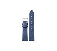 LMPVPDGADZ Bracelet en cuir fait main, bracelet en cuir bleu noir vert 18 19 20 21 22MM, bracelet for hommes ultra mince et doux, boucle ardillon(Blue Silver,19mm)