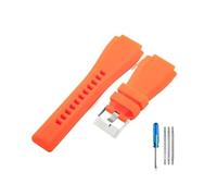 LMPVPDGADZ Bracelets de montre en Silicone, respirants et respectueux de la peau, for une bonne Texture, 24mm, adaptés for séries Bell Ross BR01 BR03(Orange-ST-K3,24mm)