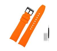 LMPVPDGADZ Fit For Rolex Fit for Longine Fit for Citizen BN0193 Tudor Interface incurvée Bracelet de montre en silicone 19mm 20mm 22mm 21 Man Bracelet souple Accessoires(Orange black,20mm)