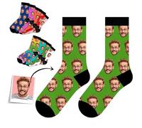 LMQJDZ Chaussettes Personnalisées,Plusieurs visages,Chaussettes Personnalisées avec Photo, Cadeaux Personnalisés de Saint-Valentin pour Petit ami