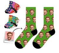 LMQJDZ Chaussettes Personnalisées,Plusieurs visages,Chaussettes Personnalisées avec Photo, Cadeaux Personnalisés de Saint-Valentin pour Petit ami