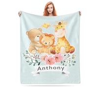 LMQJDZ Couverture Bébé personnalisée, Couverture personnalisée pour bébé avec n'importe Quel nom, Douce et Confortable Nouveau-né Cadeaux personnalisés pour-Multiples Fond au Choix