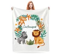 LMQJDZ Couverture Bébé personnalisée, Couverture personnalisée pour bébé avec n'importe Quel nom, Douce et Confortable Nouveau-né Cadeaux personnalisés pour-Multiples Fond au Choix