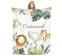 LMQJDZ Couverture Bébé personnalisée, Couverture personnalisée pour bébé avec n'importe Quel nom, Douce et Confortable Nouveau-né Cadeaux personnalisés pour-Multiples Fond au Choix