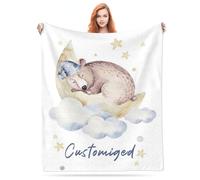 LMQJDZ Couverture Bébé personnalisée, Couverture personnalisée pour bébé avec n'importe Quel nom, Douce et Confortable Nouveau-né Cadeaux personnalisés pour-Multiples Fond au Choix
