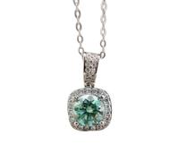 LMRJHAZ 1 carat D Collier pendentif carré Moisanite avec S925 Silver Women Jewelry Wedding