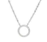LMRJHAZ 100% 925 argent sterling simple conception géomtrique micro pave cercle rond pendentif rond cercle