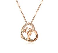 LMRJHAZ 18 karat collier en or, collier de chaîne de diamant maman gravée maman je t'aime pour toujours les colliers rolo pour les femmes