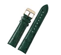 LMRJHAZ 18 mm 20 mm 22 mm motif en bambou Souette de vache mouche à vache mouche à boucle papillon Autruche en cuir verte bracelet (couleur: D rg pliage, taille: 22 mm)