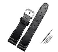 LMRJHAZ 20mm 21mm Brown Black Men Watchband For IWC Pilot Mark XVIII IW327004 IW377714 Bracelet de montre en cuir de veau véritable, 20 mm, A