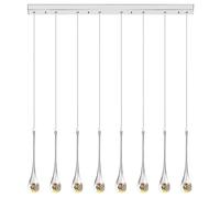LMRJHAZ 8-Light Linear S LED 3CCT Dimmable Daindrop Lights Flush Mount Montarze Compatible avec la salle à manger Cuisine Plafonnier, pour Vivre (Argent)