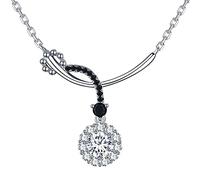 LMRJHAZ 925 Bijoux en argent sterling et colliers de fiançailles rondes et pendentifs pour femmes