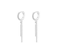 LMRJHAZ 925 Boucle d'oreille à Longue Barre de Bar à Argent Sterling, Boucles d'oreilles en pelures à Longue chaîne en Argent, Boucles d'oreilles Pendantes de Cerceau de Mode pour Femmes