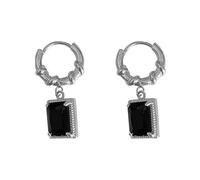 LMRJHAZ 925 Boucle d'oreille de Chute de Flocons de Neige en Argent Sterling, Boucles d'oreilles en Pierre Bleue Ronde Naturelle, Boucles d'oreilles Pendantes à Cerceau Vintage pour