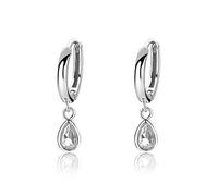 LMRJHAZ 925 Boucle d'oreille de Larme en Larmes à la Larme en Cristal en Argent Sterling, Boucles d'oreilles en Zircon à Eau, Boucles d'oreilles Pendantes de Cerceau délicate pour Femmes,