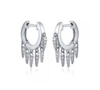 LMRJHAZ 925 Boucle d'oreille de Larme en Pharmacie en Cristal en Argent Sterling, Boucles d'oreilles en Glace en zircone cubique, Boucles d'oreilles Pendantes de Cerceau de Mode pour