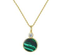 LMRJHAZ 925 Collier pendentif en pierre de pierre précieux de la malachite en argent sterling pour les femmes bijoux anniversaire élégants