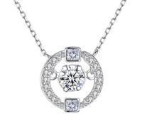 LMRJHAZ 925 Colliers de couleur Pendant diamant pour les femmes blancs de bijoux de pierre de pierre précieuse blancs et bleu rouges fabriqués en Chine