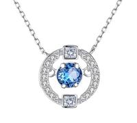 LMRJHAZ 925 Colliers de couleur Pendant diamant pour les femmes blancs de bijoux de pierre de pierre précieuse blancs et bleu rouges fabriqués en Chine