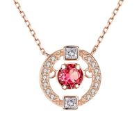 LMRJHAZ 925 Colliers de couleur Pendant diamant pour les femmes blancs et les pendentifs de bijoux de pierre précieuse de topaze blanc et rouge