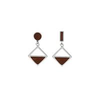 LMRJHAZ 925 Route géométrique asymétrique Rectangle Half Hollow Square Pendant Boucles d'oreilles de Noël Boucles d'oreilles Boucle d'oreilles haut de gamme