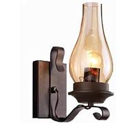 LMRJHAZ American Country Wall Lamp Retro Industrial Candlestick Wall Light Vintage Metal Glass Glass Wall Sconce Lantern Retro E27 Fixture pour Les escaliers de Garage Loft