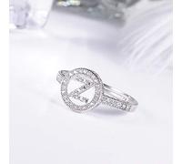 LMRJHAZ Anneaux ouverts pour femmes, anneau ajusté vintage initiales Silver Z Crystal Romantic Jewelry Gift For Girl Women Engagement Engagement Wedd