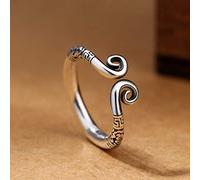 LMRJHAZ Anneaux Ouverts pour Les Femmes, Anneau ajusté Vintage Elegant 925 Sterling Silver Ring Bijoux Romantique Gift for Girl Femmes Couple Engagement Mariage Éternité Anneau de Noël Cadeau