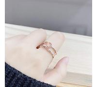 LMRJHAZ Anneaux Ouverts pour Les Femmes, Anneau réglable Rose Or Double Couche xingyue Zircon Cristal Ring Bijou Romantique Cadeau pour Fille Femme Couple Engagement Mariage éternité Ring