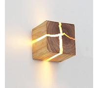 LMRJHAZ Appliques murales à LED en Bois lumières Lampes Nordiques créativité G4 Cube Éclairage décoratif brève Salle à Manger Salon Hôtel Corridor Mural Éclairage