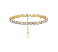 LMRJHAZ Argent sterling 4 mm carré artificiel minimaliste bracelet de tennis cristallin diamant