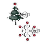 LMRJHAZ Asymétrique Snowflake Christmas Tree Stud Oreing for Women Wedding S925 Présent