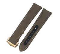 LMRJHAZ Band de Surveillance 19 mm 20 mm 21 mm pour 1550 Planet Ocean Smooth Locage de Vache de Vache/Noir Noir / 21 mm