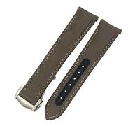 LMRJHAZ Band de Surveillance 19 mm 20 mm 21 mm pour 1550 Planet Ocean Smooth Locage de Vache de Vache/Noir Noir / 21 mm