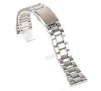LMRJHAZ Bande de montre de sangle de montre 14/16/18/20 / 22 mm Bands de montre en acier inoxydable Sangle pour bracelet en argent à double fermoir bracelet