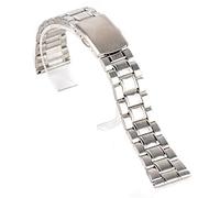 LMRJHAZ Bande de montre de sangle de montre 14/16/18/20 / 22 mm Bands de montre en acier inoxydable Sangle pour bracelet en argent à double fermoir bracelet