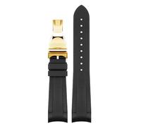 LMRJHAZ Bande de montre en caoutchouc pour Tudor Black Bay Gmt Watch Strap Curbed Ending Backle Black Blue Red 22 mm Bande de bracelet