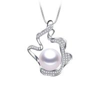 LMRJHAZ Big Natural Water Perle Colliers Pendants pour femmes 925 bijoux de zircon irrégulier fabriqué en Chine