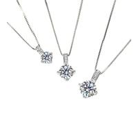 LMRJHAZ Bijoux 1CT 2CT 3CT Collier pendentif Moisanite Solitaire pour femmes Ajustement S925 GRA Certificat Bijoux Gifts Fashion Accessoires Trends Créatif Créable Gift Fomen and Men Gift