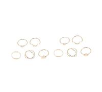 LMRJHAZ Bijoux 2SEts Open Finger Set Vintage Heart Design Femmes Empilables Femmes Roges pour Les Mariages à usages Quotidiens Danses Spécial Occasions Confortable et matériaux de la Peau 5pcs * 2