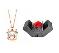 LMRJHAZ Bijoux/colliers légers Colliers de luxe pour femmes, colliers, accompagnés de bonne chance, de fortune et de fortune, tourne les choses autour des pendentifs pour femmes