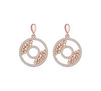 LMRJHAZ Bijoux dames ronde creux incrusté cristal élégants boucles d'oreilles pour femmes bijoux accessoires de boucles d'oreilles femmes