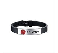 LMRJHAZ bijoux diabétique médicale alerte id bracelets bracelets de bande en silicone réglable pour hommes femme SOS 8,3 pouces bijoux