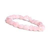 LMRJHAZ Bijoux en charme Bracelet de pierre précieuse, bracelets perlées Bracelets de quartz rose irréguliers naturels bracelet en cristal élastique bijoux en cristal pour hommes femmes