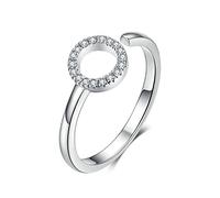 LMRJHAZ Bijoux géométriques Rondes Rondes de Doigt réglables pour Femmes 925 Bijoux en Cercle de Taille Libre Claire Bijoux