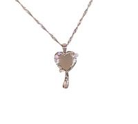 LMRJHAZ Bijoux Nouveau 2025 Arrivée Magique Miroir Pendentif Collier pour Femme Elle Doux Chokers Accessoires Couleur Collier Mode Bijoux Cadeaux Accessoires de Mode Cadeau Créatif Cadeau