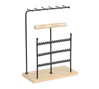 LMRJHAZ Bijoux pour Les Femmes de Boucle d'oreille, Support de Boucle d'oreille, Grille de Rangement de Bijoux, Organisateur de Collier pour Colliers, Bijoux Noirs