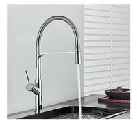 LMRJHAZ Black Black Tall Kitchen Sinier robinet Derbit Mount Titr Down Brass Kitchen Faucet Hot & Cold Water Mixer Tap Single Handleer (Couleur: Chroem B)