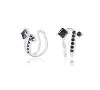 LMRJHAZ Boucles d'oreilles à Clip de Zircon Noir pour Femmes